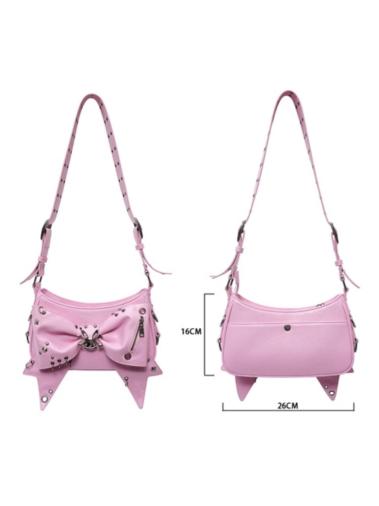 Hardware Decoration Bow Bag