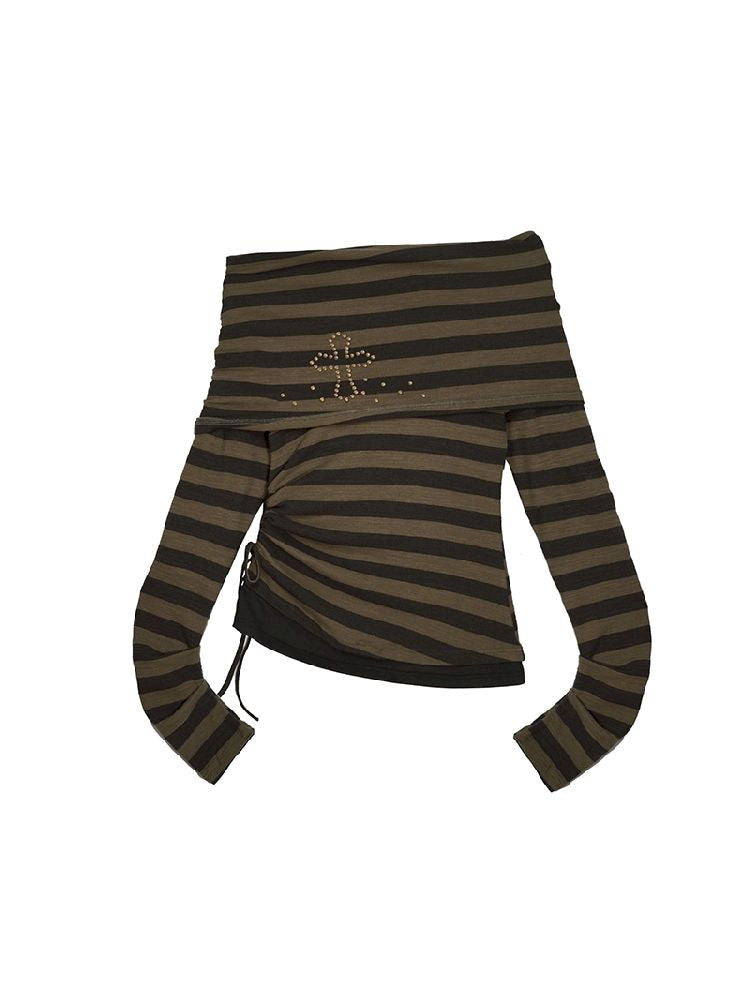 Stripe Knit Long Sleeve T-Shirt