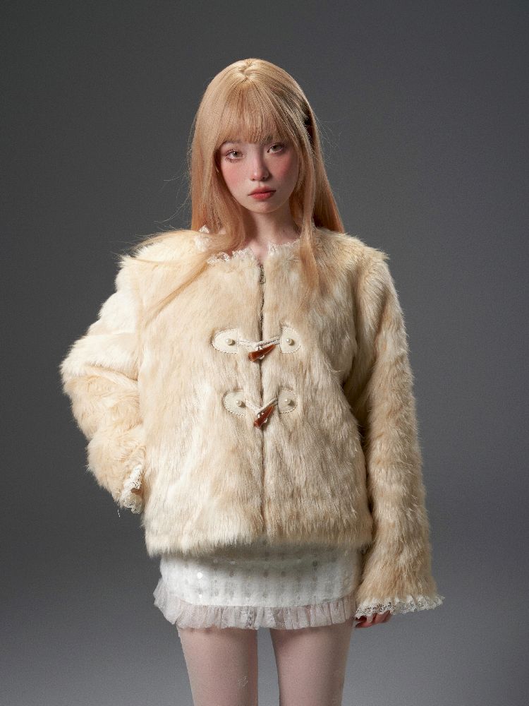 High Collar Detachable Fur Coat