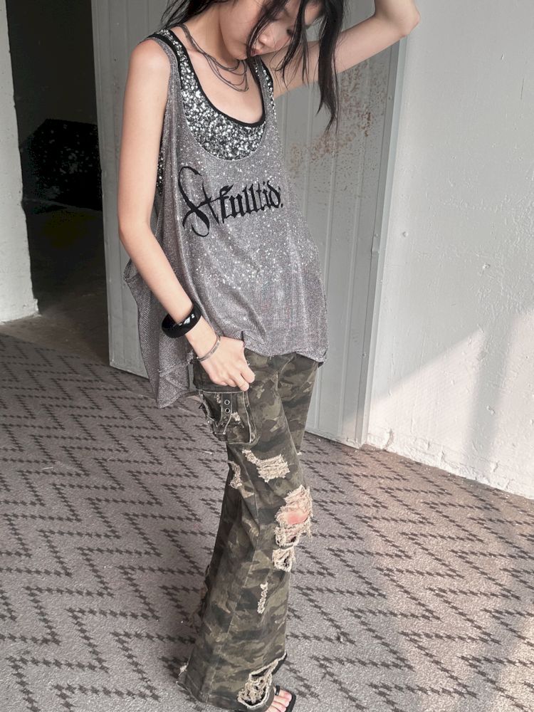 Camouflage Low Waisted Work Pants