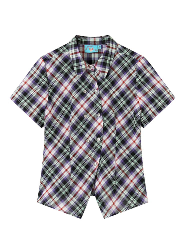 Irregular Placket Short Sleeve Shirt