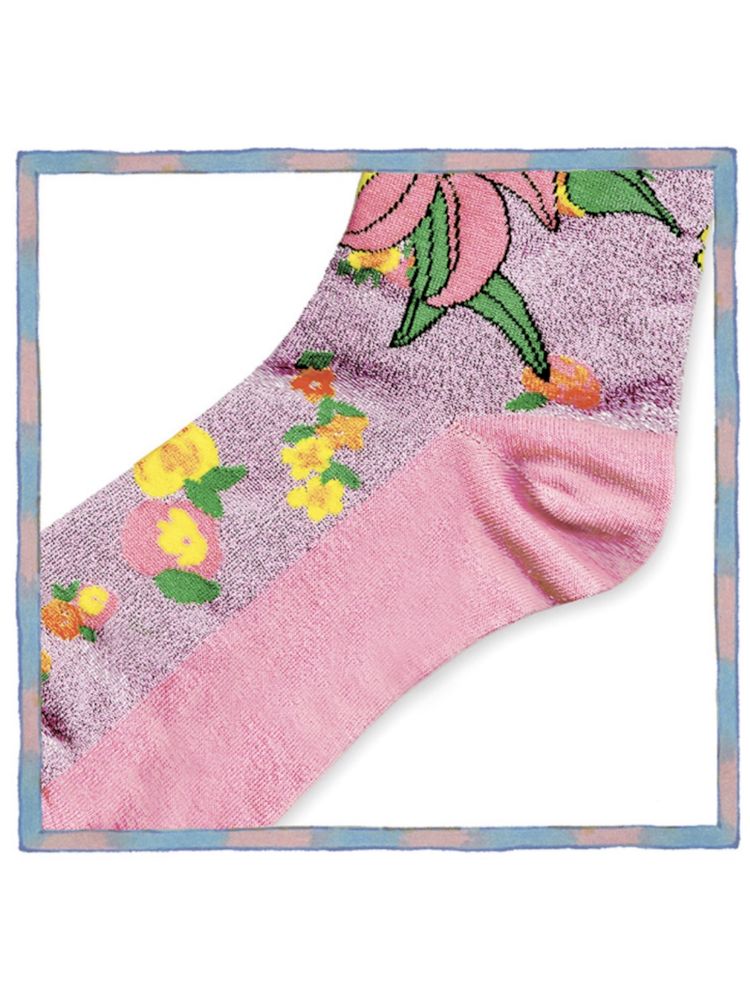 Floral mid-calf socks