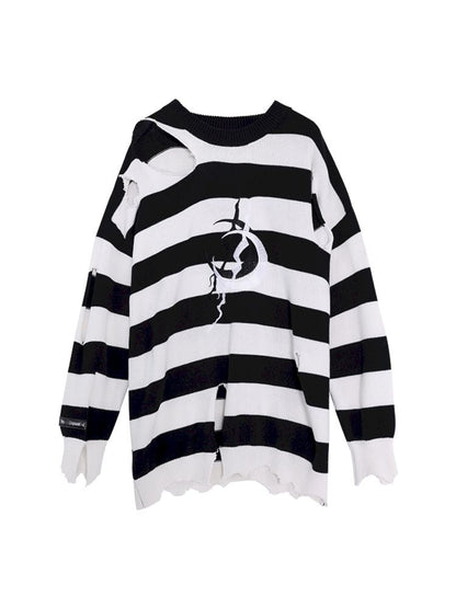 Electric Moon Destruction Striped Sweater