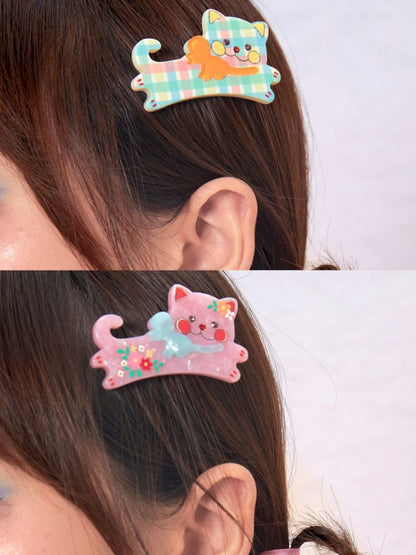 Printed Cat Hair Accessories Hair Clips