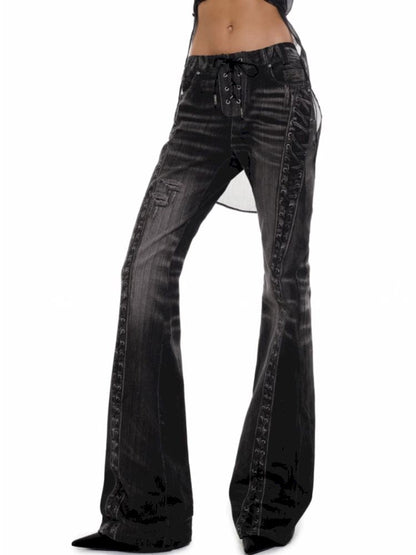 Black Aged Washed Denim Jeans