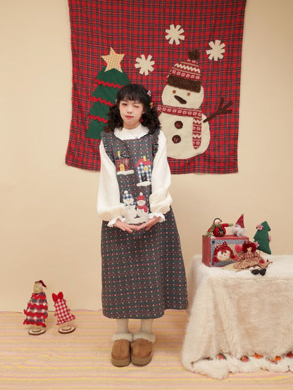 Snowman appliqué Christmas sweater