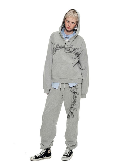 Monogram Printed Drawstring Sweatpants