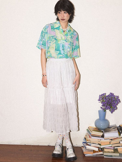 Loose Pleated Cake Half-body Skirt