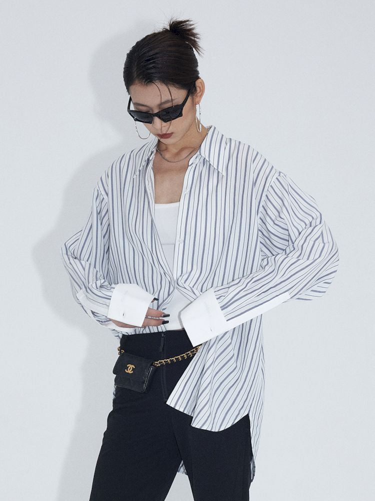 Stripes Loose Long Sleeve Shirt