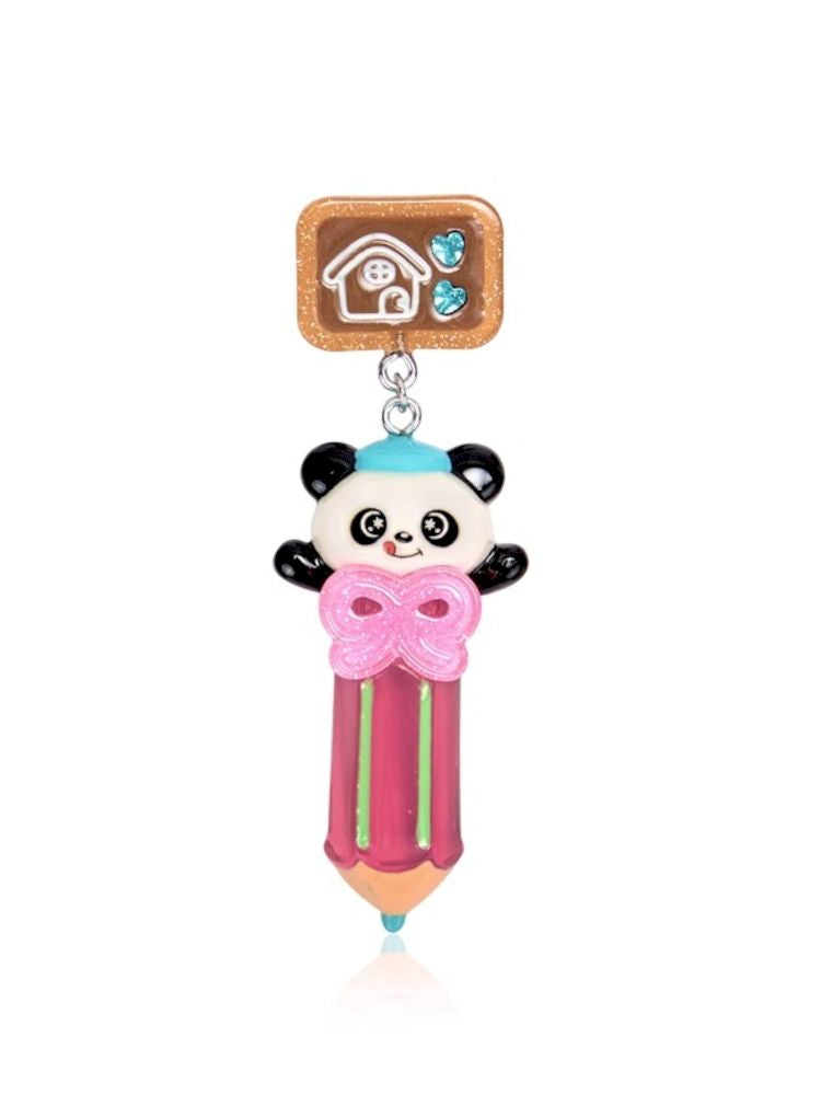 Panda 3D Pencil Resin Necklace and Earrings