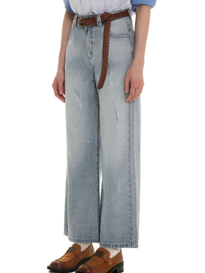 Spray horsebit high waisted nine-minute pants