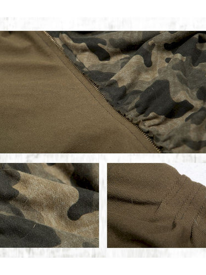 Camouflage Long Sleeve Spliced Sweatshirt