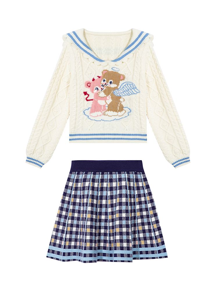 Sailor Dress White Sweater