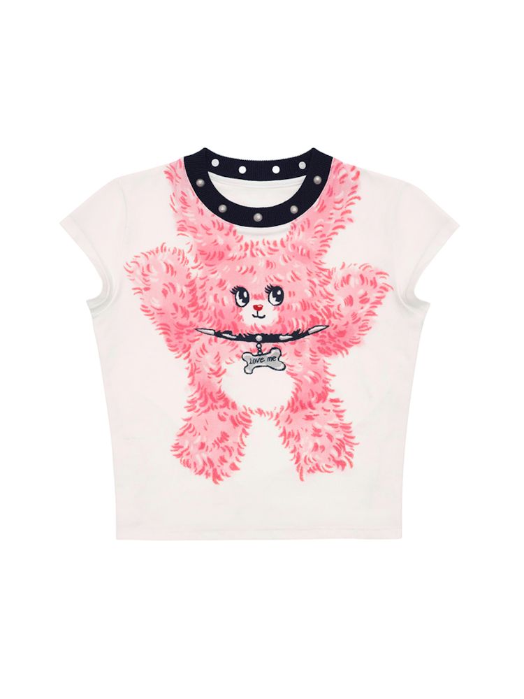 Pink Bunny Print T-Shirt