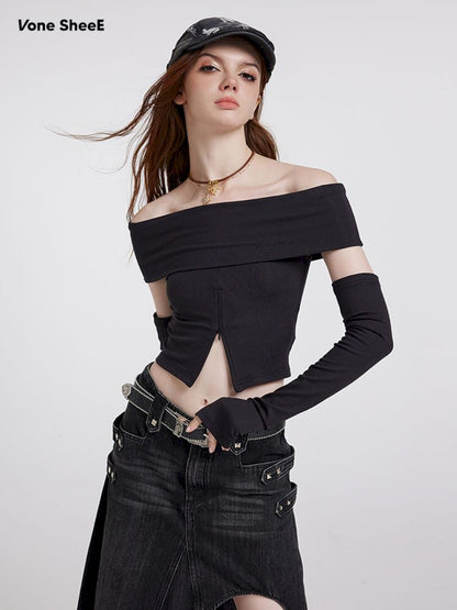 Sexy strapless short bustier bottoming shirt