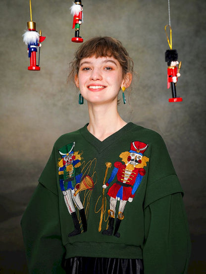 Nutcracker Embroidered Sweatshirt