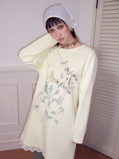 Printed Loose Casual Long Sleeve T-Shirt