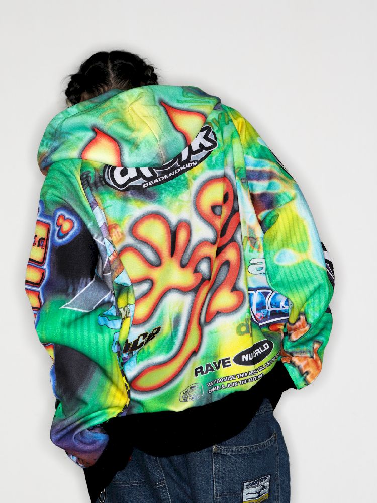 Retro Street Alien Loose Hooded Jacket