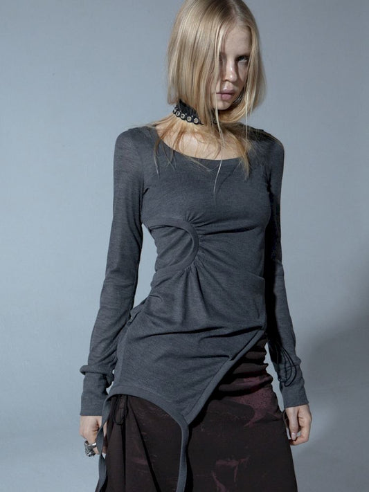 Hooded Square Neck Bottom T-Shirt