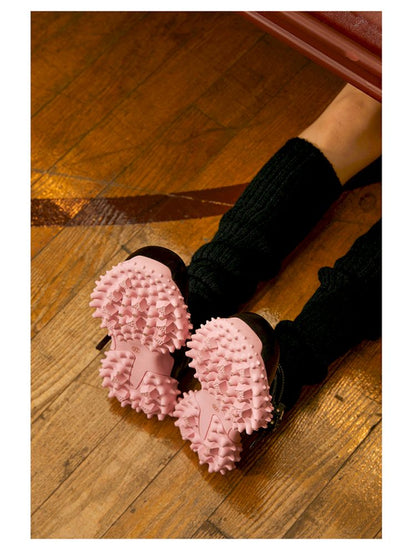 Pink Pufferfish Functional Mary Jane Shoes