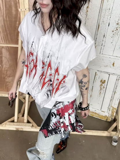 Knife Cut Short Sleeve Shirt