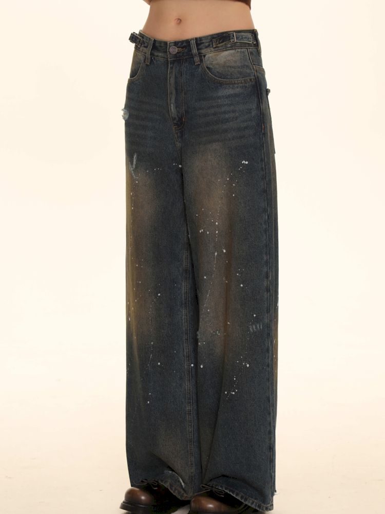 Splash Ink Flip Dot Casual Long Pants