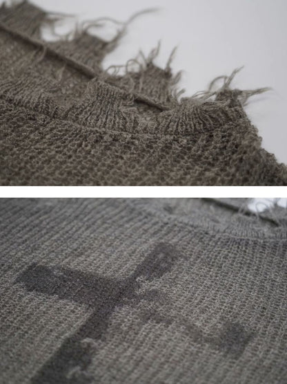 Hollow Out Mohair Cowl Sweater