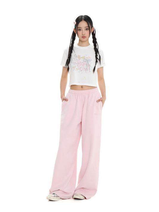 Pink Girls Comfortable Sweat Pants