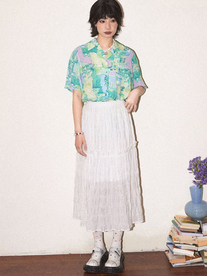 Loose Pleated Cake Half-body Skirt