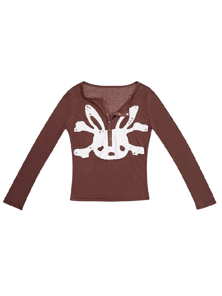 Bunny Skull Long Sleeve Bottom Shirt