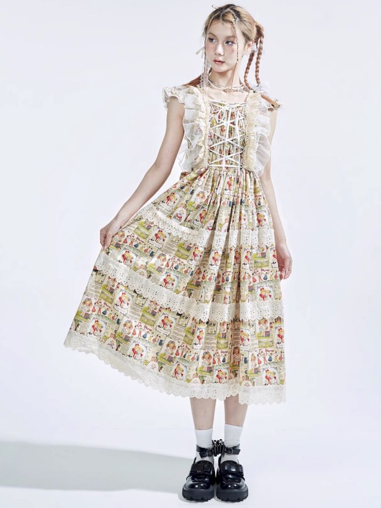 Sweet Cute Skirt Lolita Bowknot Girl Niche Dress