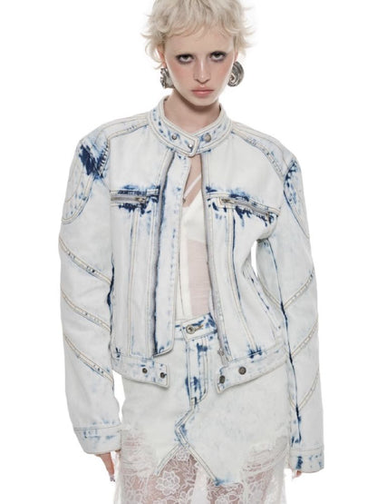 Loose Denim Biker Jacket