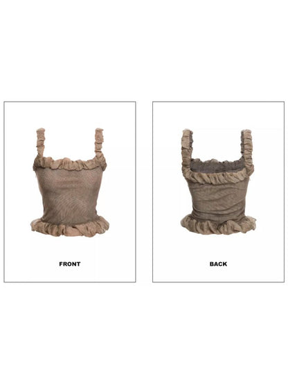 Ruffled Mesh Corset Vest Camisole