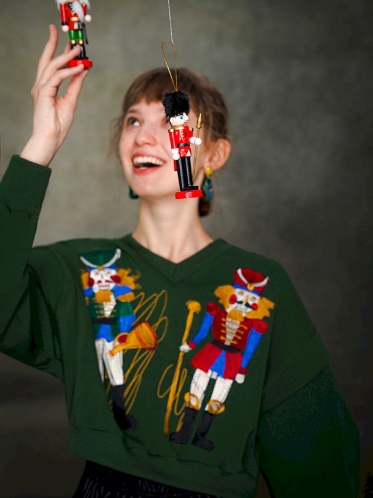 Nutcracker Embroidered Sweatshirt