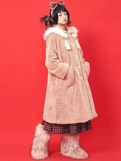 Retro Cute Rabbit Tweed Coat