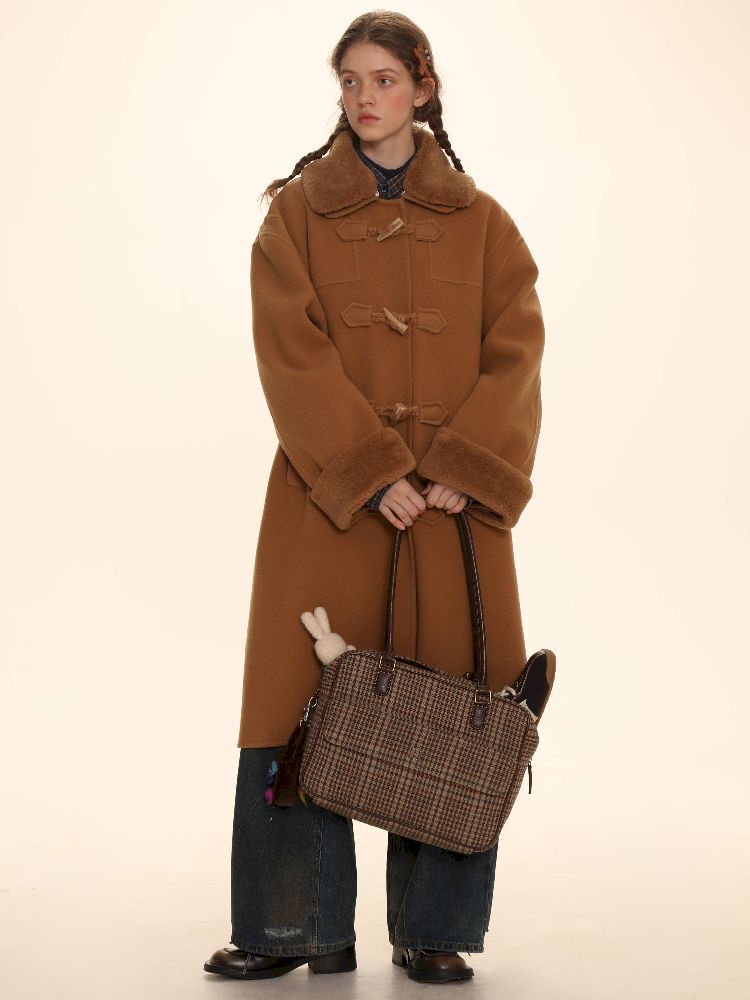 Removable Leader Lapel Wool Cowl Coat