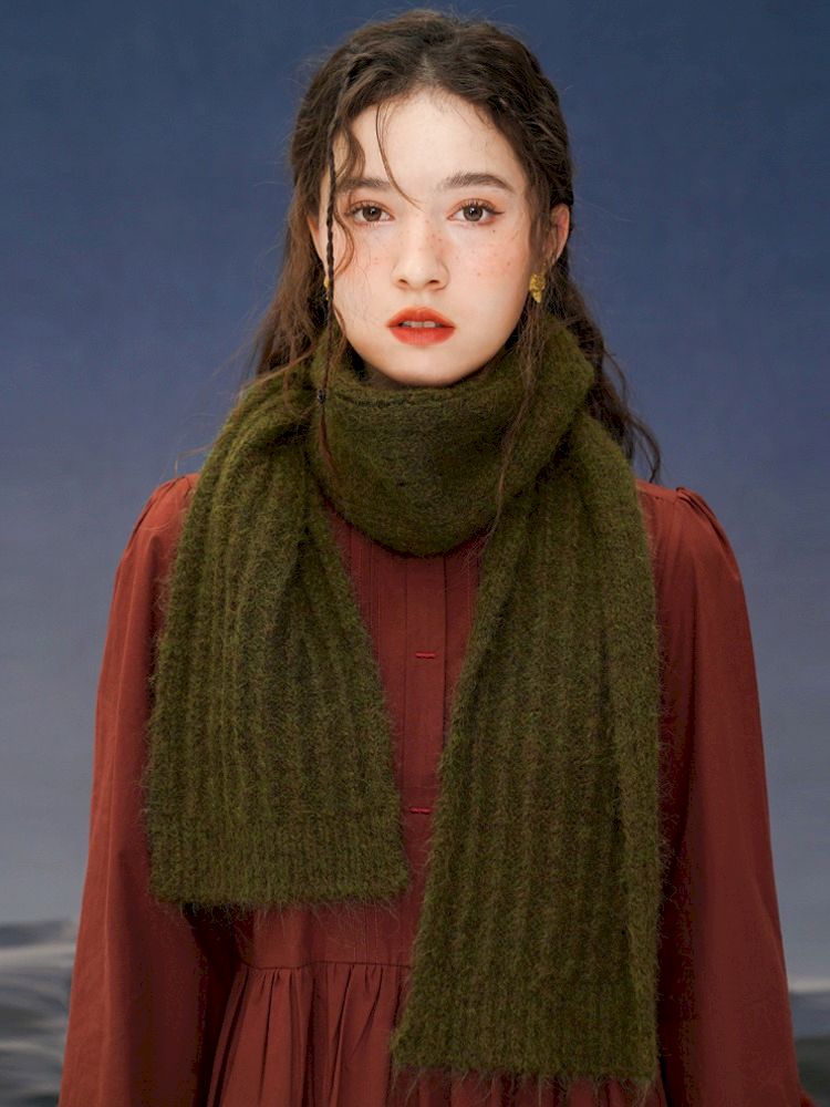 Knitted warm shawl retro pretty scarf