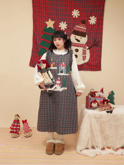 Snowman appliqué Christmas sweater