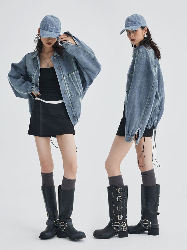 Split Silhouette Denim Jacket