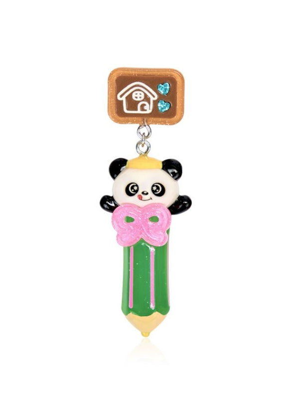 Panda 3D Pencil Resin Necklace and Earrings