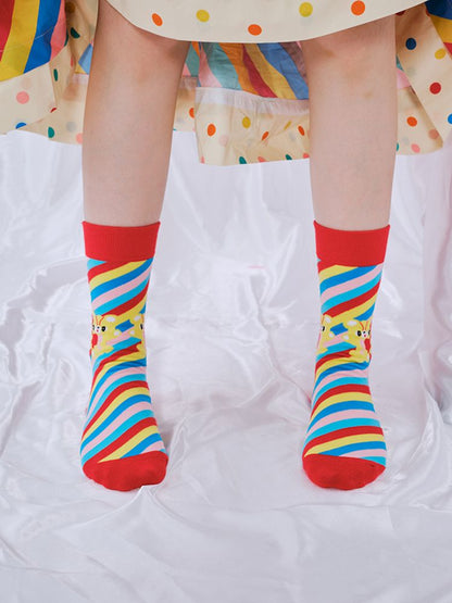 Colourful rainbow day jacquard socks