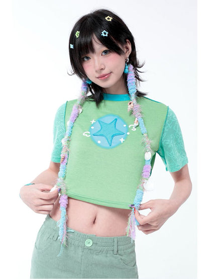 Patchwork Star Short Sleeve T-Shirt