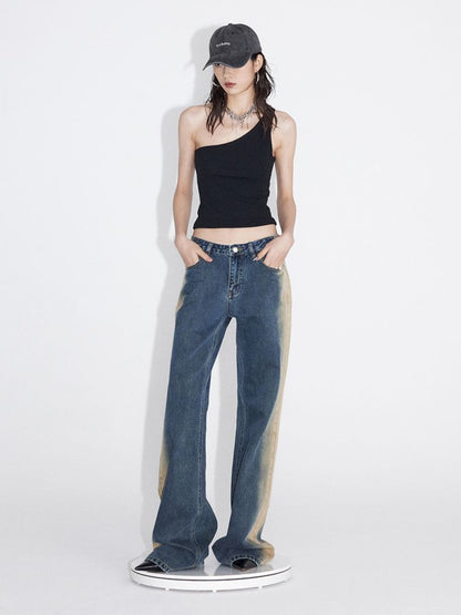 Mud Blue Old Loose Skinny Jeans