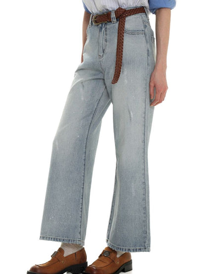 Spray horsebit high waisted nine-minute pants