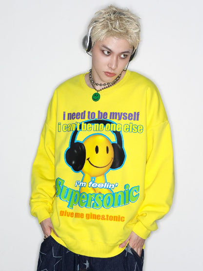 American Casual Street Smiley Loose Pullover