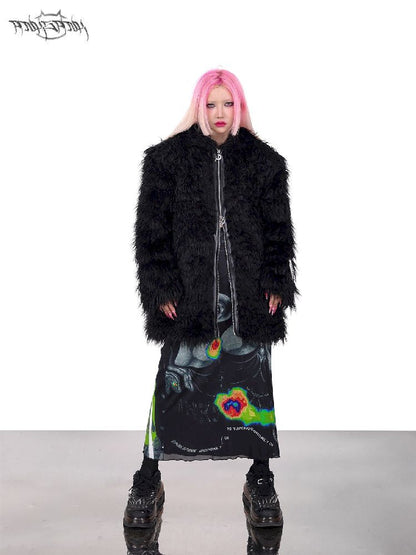 Cat Ear Demon Hooded Punk Fur Coat