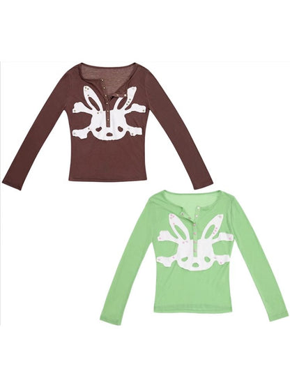 Bunny Skull Long Sleeve Bottom Shirt