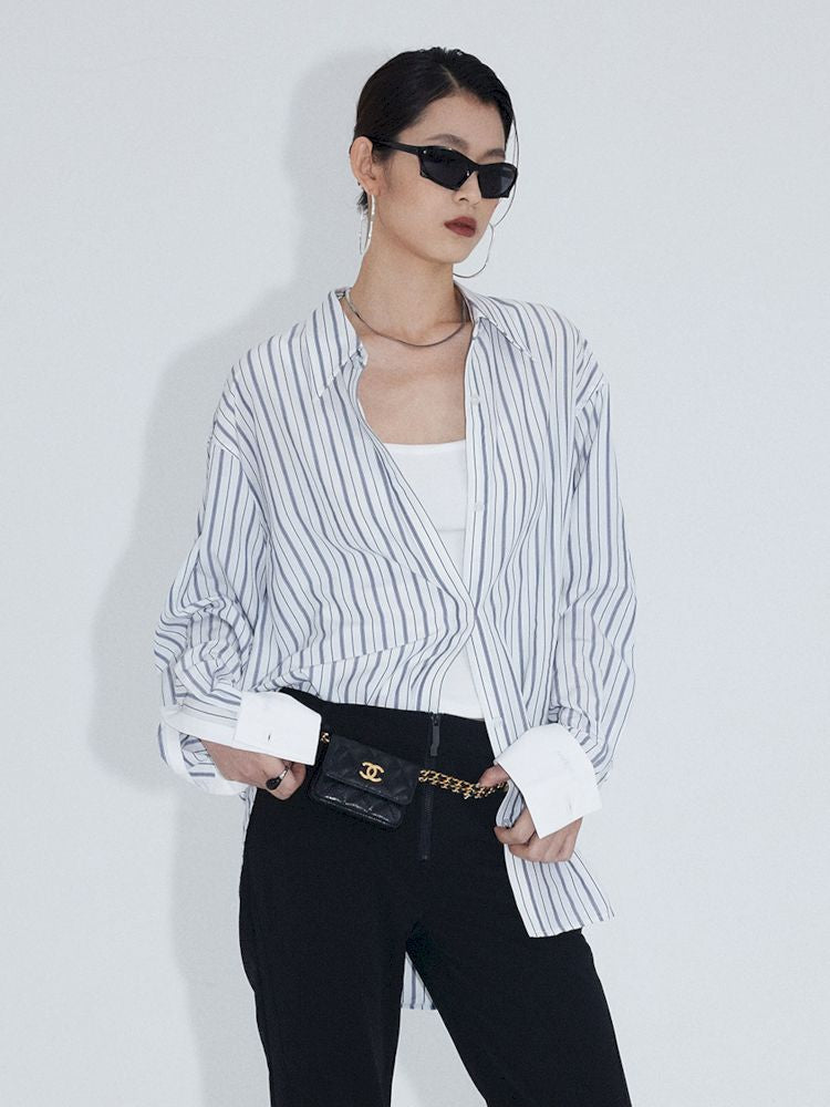 Stripes Loose Long Sleeve Shirt