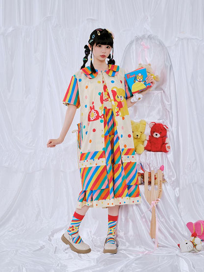 Rainbow Diary Shirt Dress