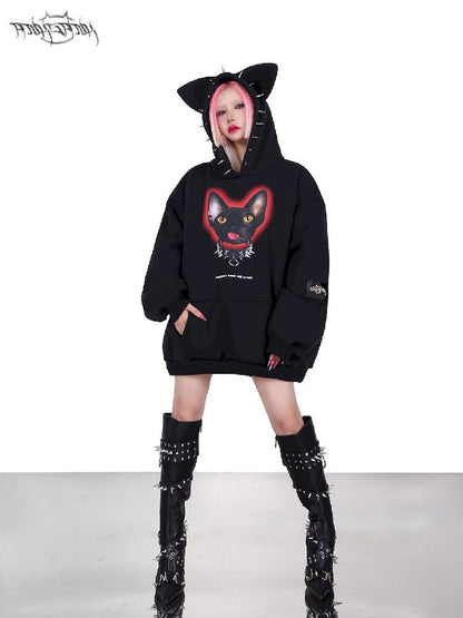 Hooded Studded Rock Punk Genderless Sweatshirt